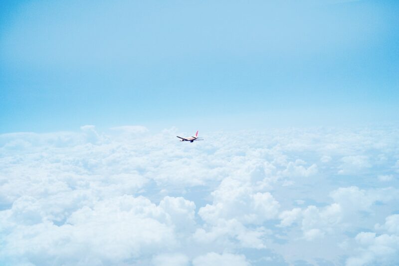 plane in the clouds