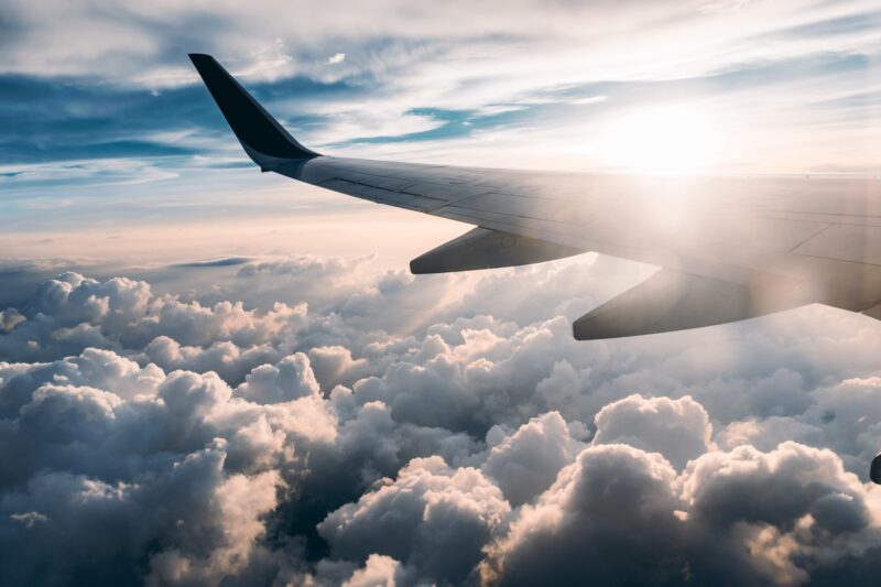 plane in the clouds